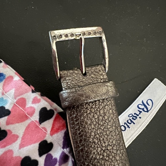 Brighton Osaka Watch Women Silver Tone Rectangle Dial Italian Calfskin - Picture 11 of 14